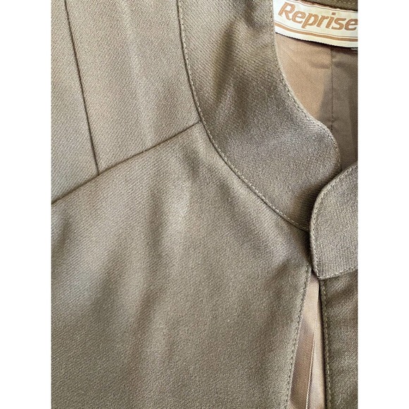 Women’s brown jacket short vintage 80s pleated‎ large USA art deco 40s vibes - Picture 4 of 5